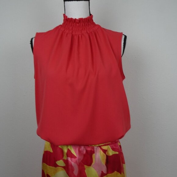 Ming Wang Skirt & Top Set Outfit Women's Size S Pink Yellow TWO Pieces Colorful - Picture 2 of 16